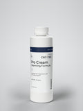 Kannaco Pro Cream Warming Formula 8 oz backbar bottle, front view with cap on
