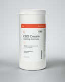 Kannaco CBD Cream Cooling Formula 16 oz backbar jar, front view with lid on